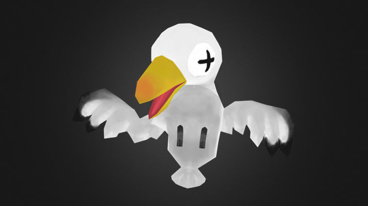 Low Poly Toon Seagull Low-poly 3D model_3