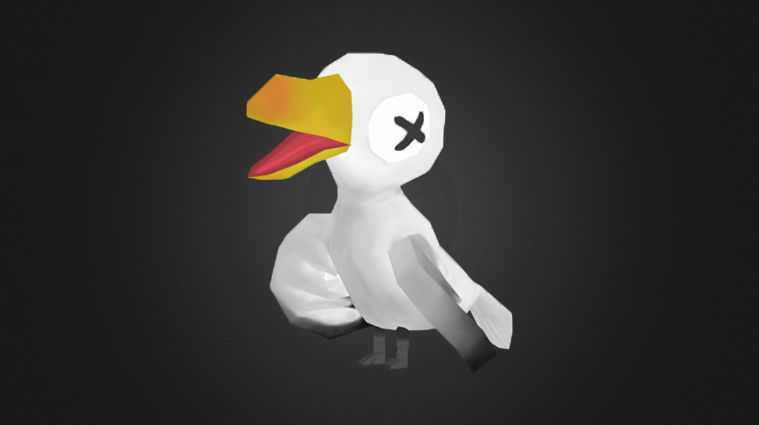 Low Poly Toon Seagull Low-poly 3D model_5