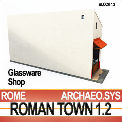 Roman Town Glassware Shop 1 2 Low Poly 3D model_4
