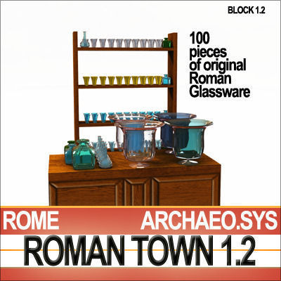 Roman Town Glassware Shop 1 2 Low Poly 3D model_5