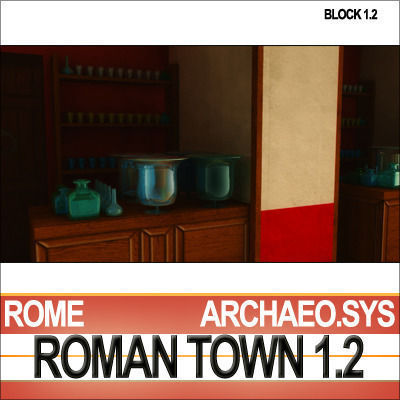 Roman Town Glassware Shop 1 2 Low Poly 3D model_6