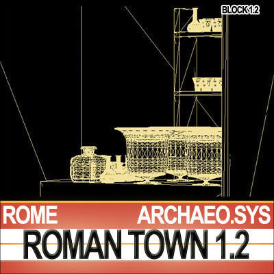 Roman Town Glassware Shop 1 2 Low Poly 3D model_7