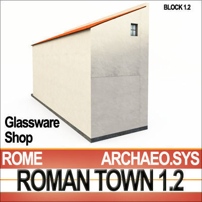 Roman Town Glassware Shop 1 2 Low Poly 3D model_3