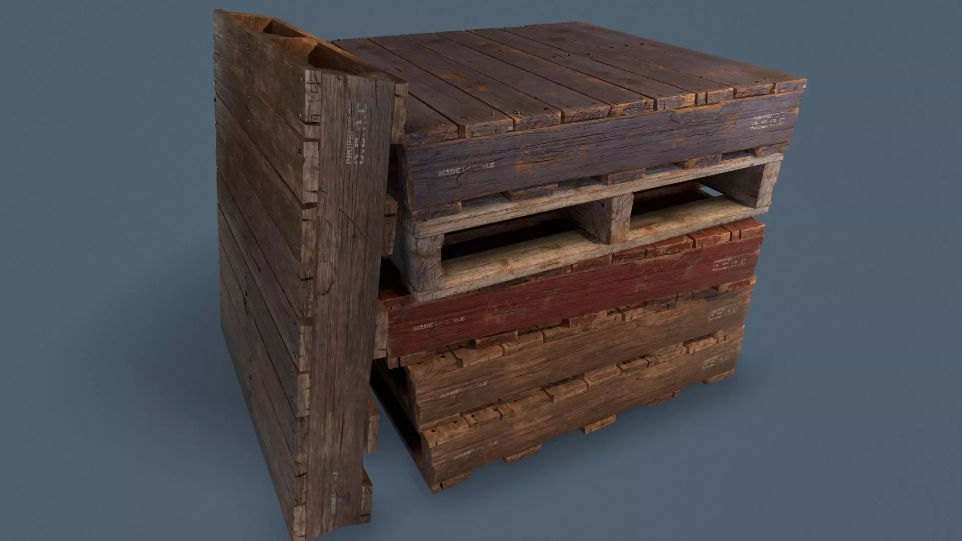 Pallet Common Enviroment Assets Low-poly 3D model_0