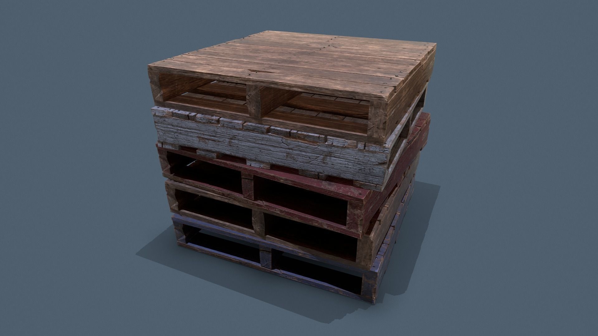 Pallet Common Enviroment Assets Low-poly 3D model_1