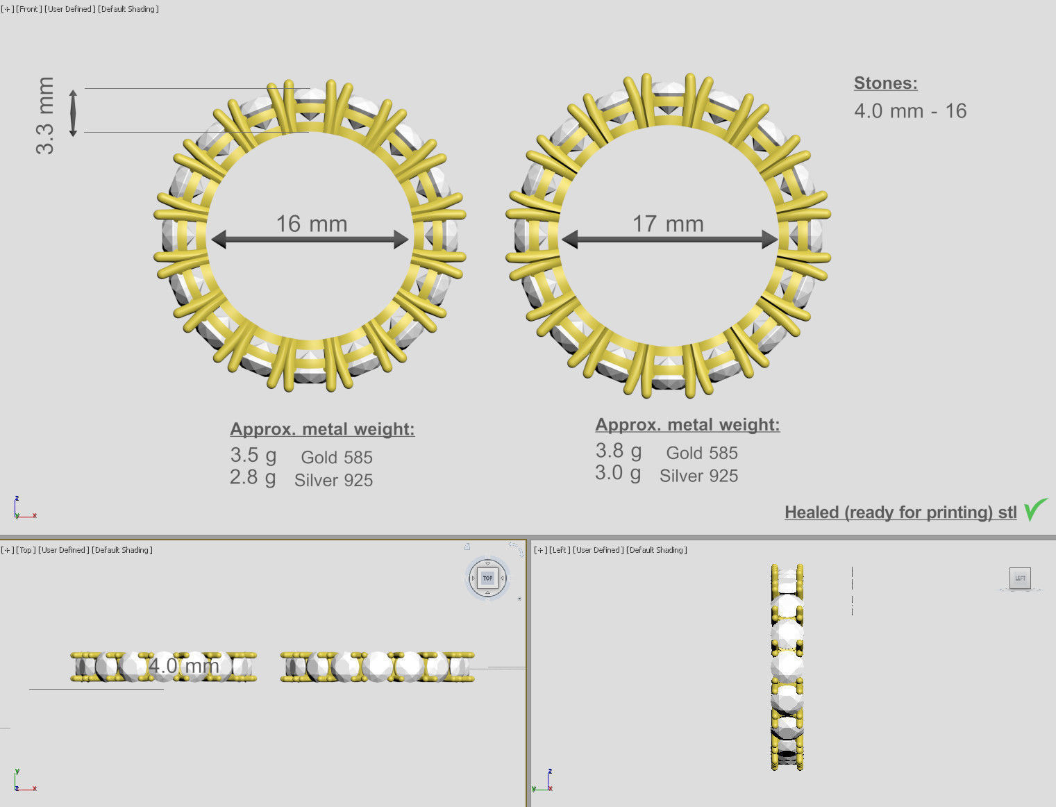 Diamond line 3D print model_1