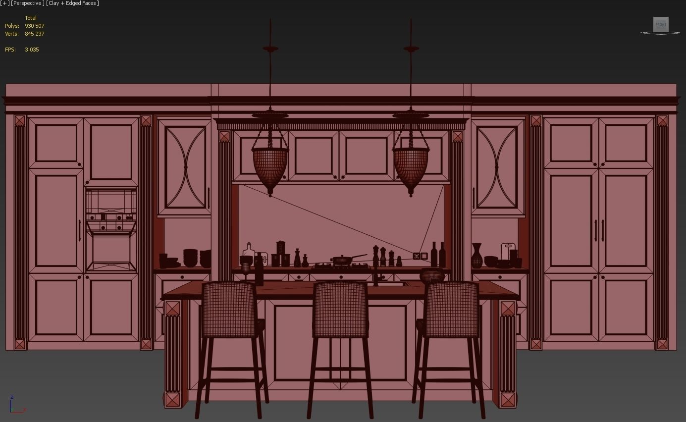 Classic kitchen 3D model_9