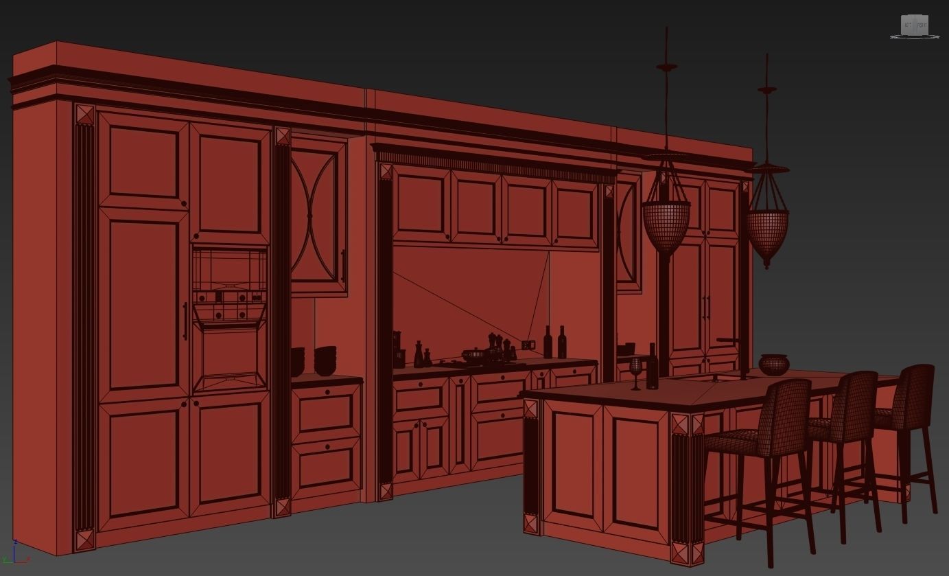 Classic kitchen 3D model_10