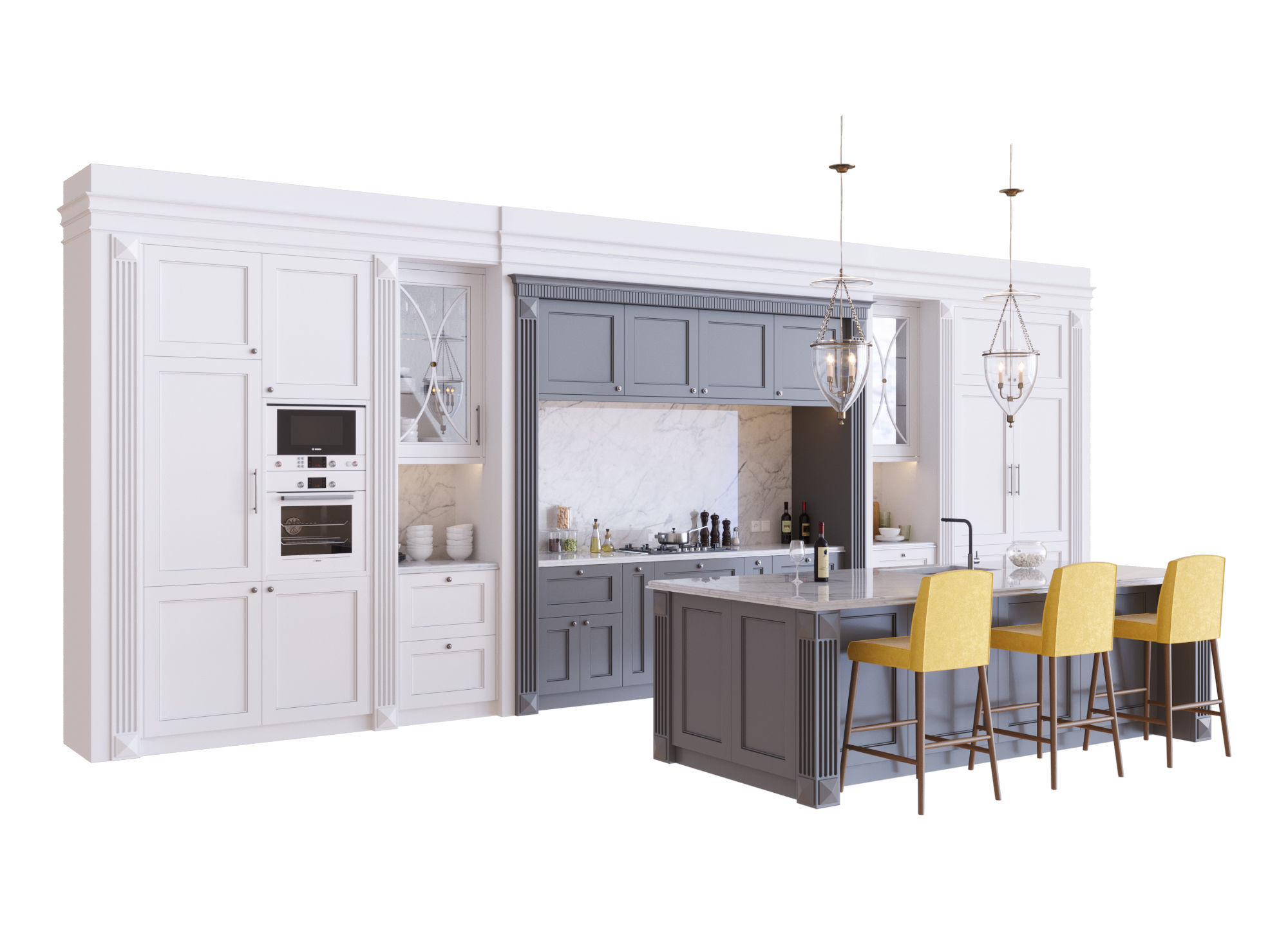 Classic kitchen 3D model_5