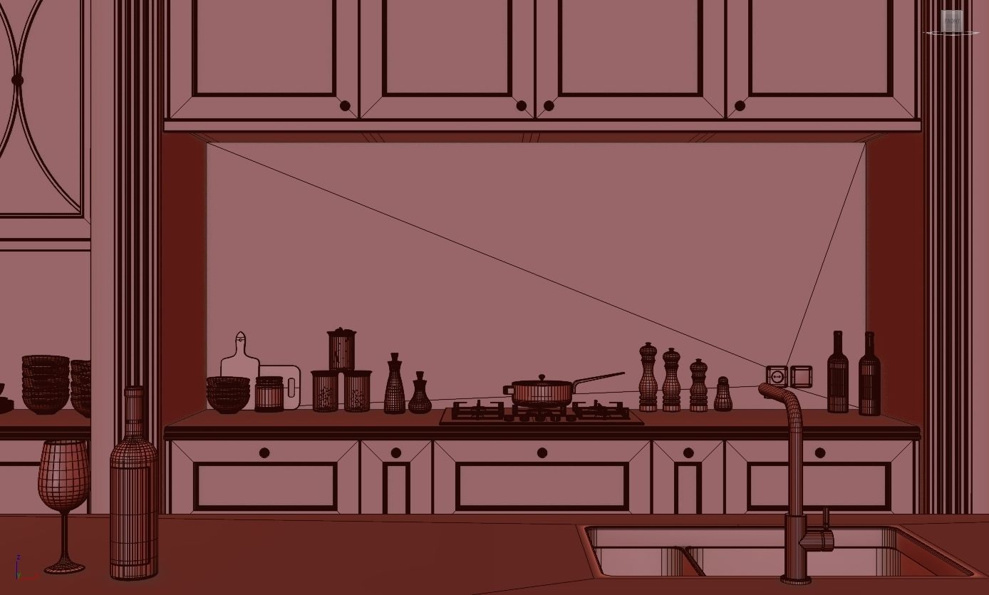 Classic kitchen 3D model_12