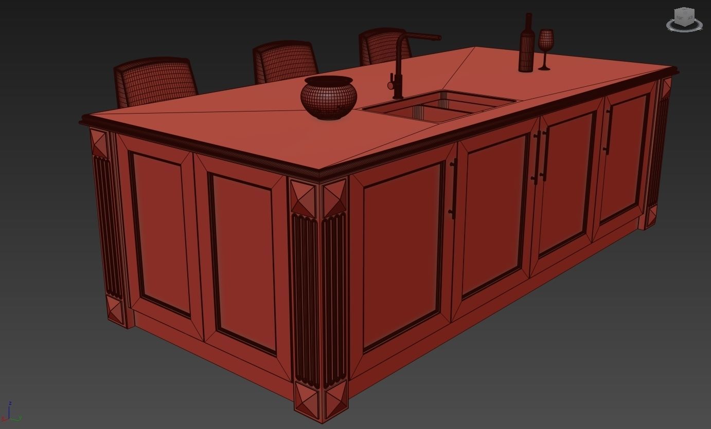 Classic kitchen 3D model_14
