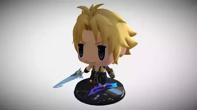 Chibi Tidus from World of Final Fantasy  3D model