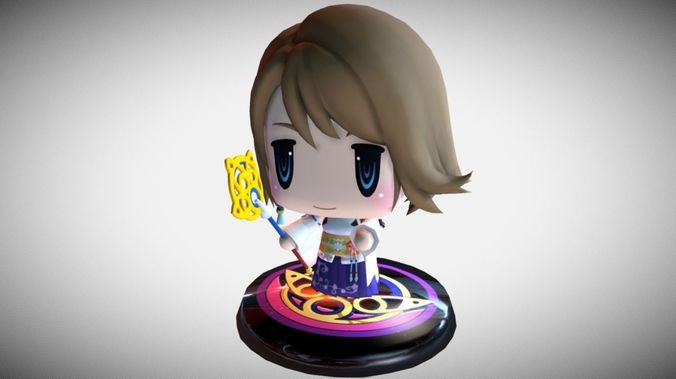 Yuna from World of Final Fantasy 3D model