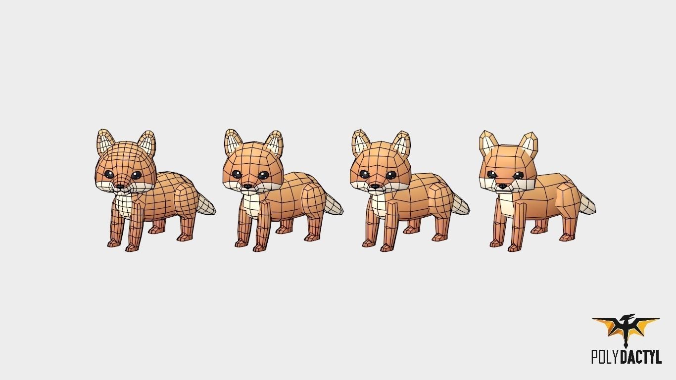 Felix The Fox - Wild Series Low-poly 3D model_4
