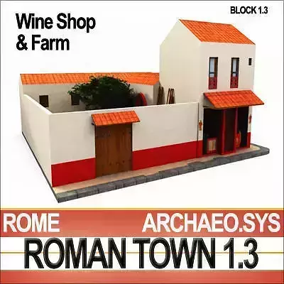 Roman Town Wine Shop And Farm 1 3 Low Poly 3D model