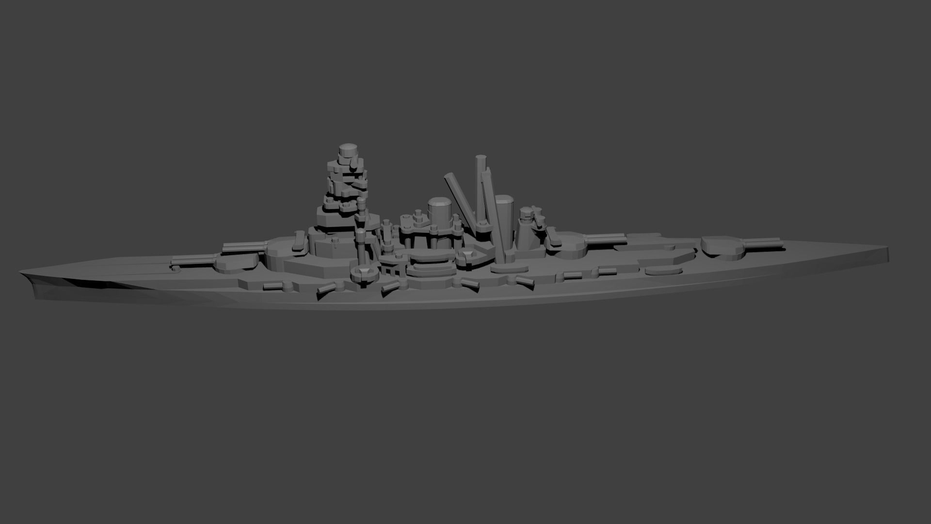 Japanese Kongo Class Battlecruiser 3D print model_2