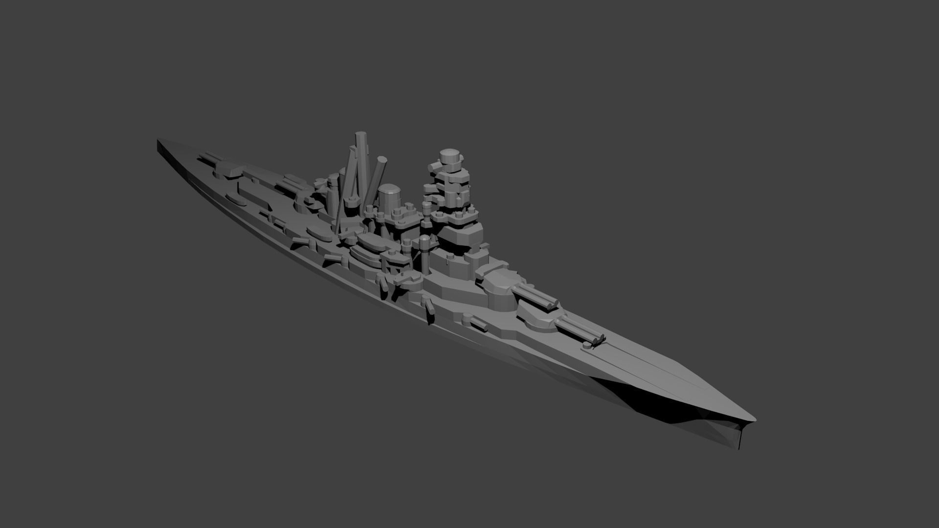 Japanese Kongo Class Battlecruiser 3D print model_1
