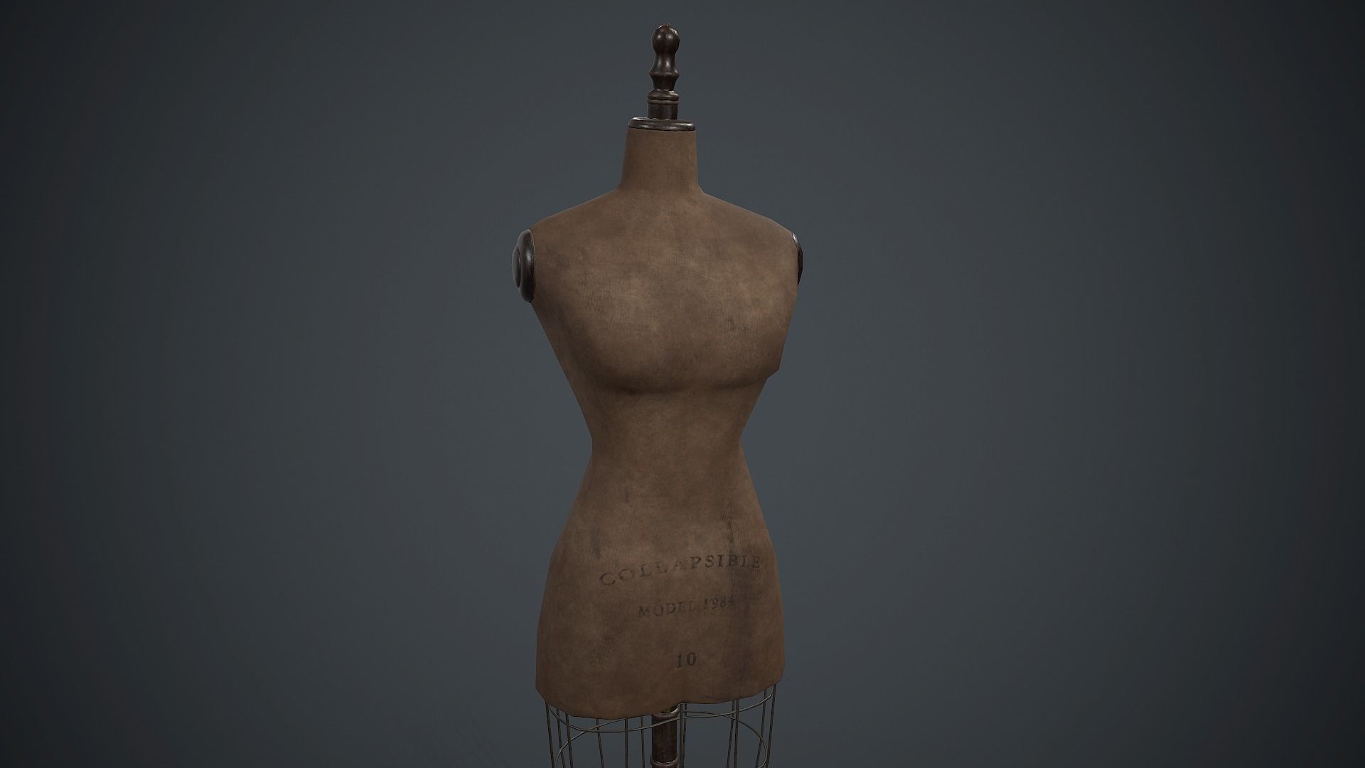 Retro Mannequin PBR Game Ready Low-poly 3D model_7