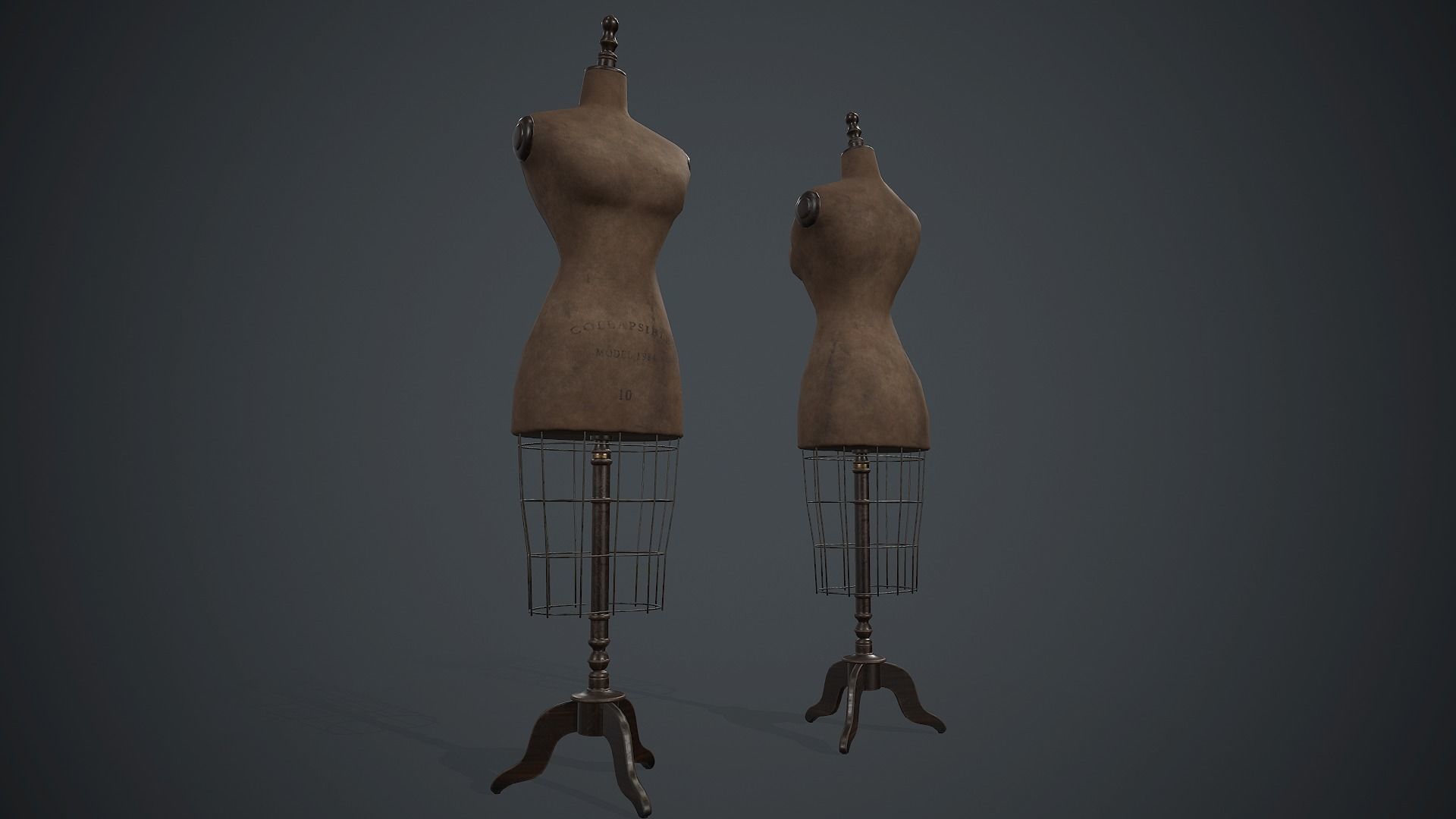 Retro Mannequin PBR Game Ready Low-poly 3D model_2