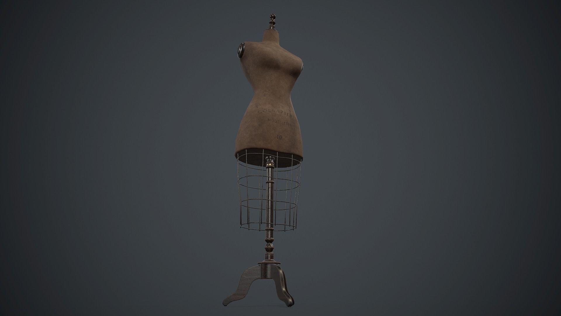 Retro Mannequin PBR Game Ready Low-poly 3D model_3
