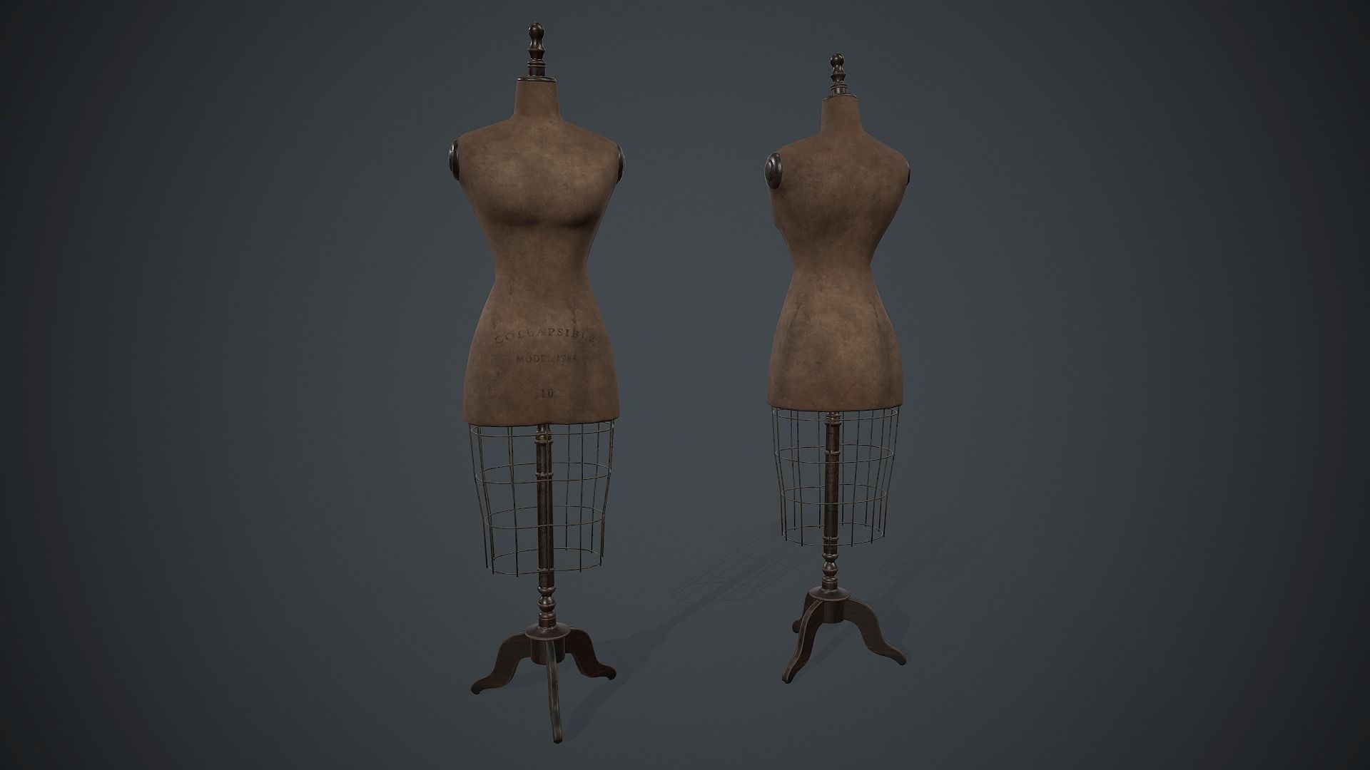 Retro Mannequin PBR Game Ready Low-poly 3D model_1