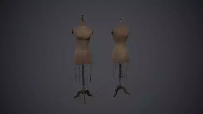 Retro Mannequin PBR Game Ready Low-poly 3D model