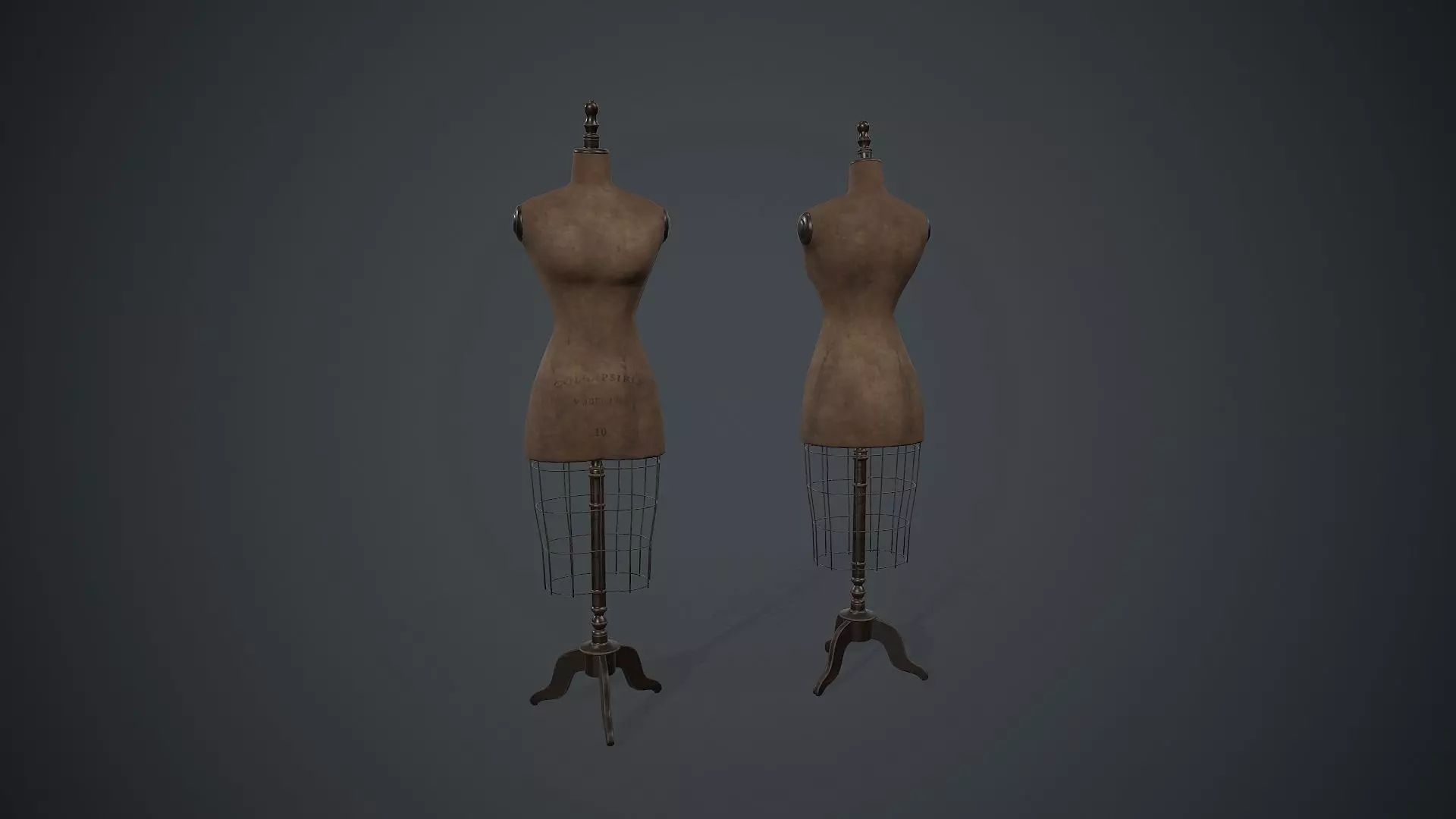Retro Mannequin PBR Game Ready Low-poly 3D model_0