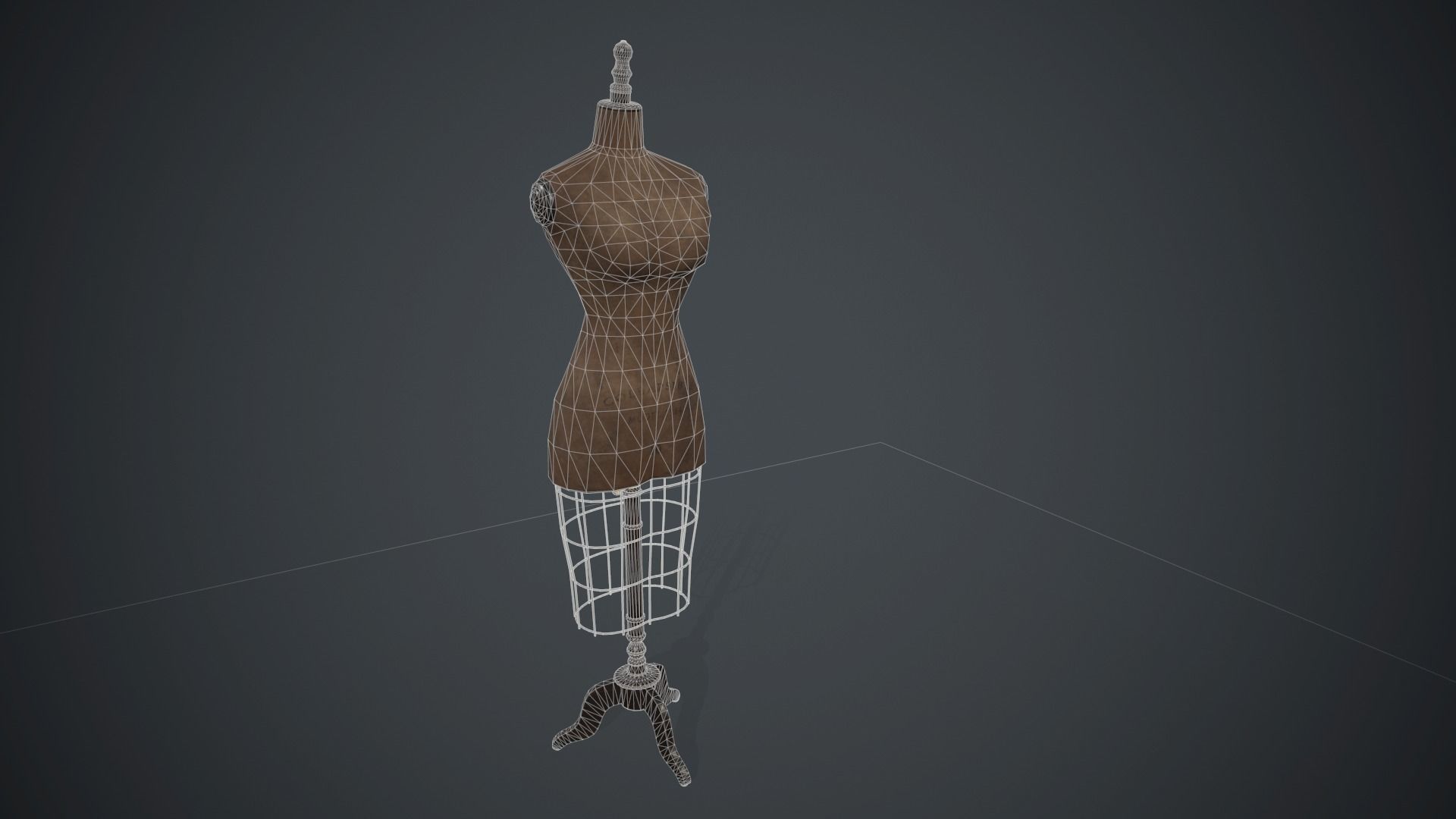 Retro Mannequin PBR Game Ready Low-poly 3D model_15