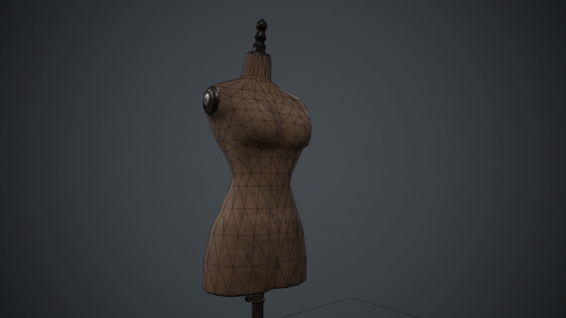 Old Mannequin PBR Game Ready Low-poly 3D model_11