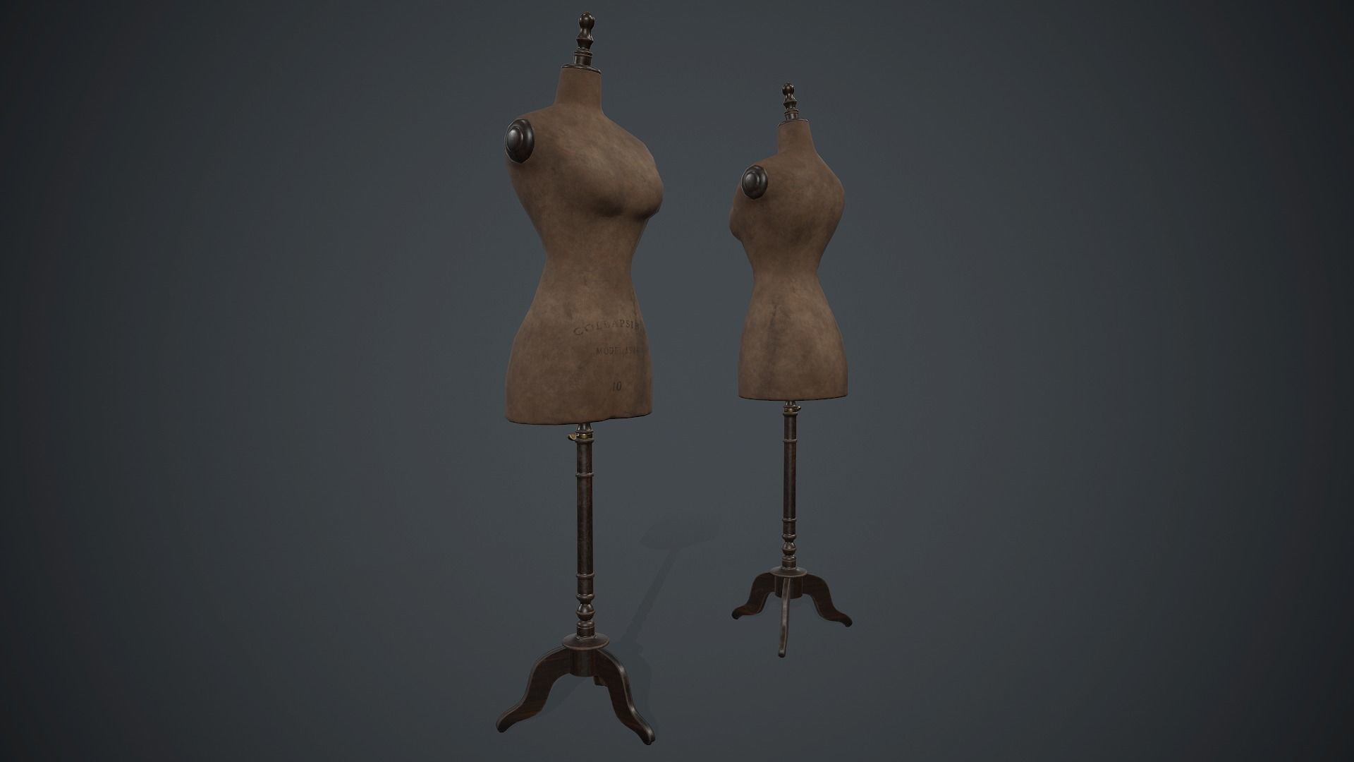 Old Mannequin PBR Game Ready Low-poly 3D model_2