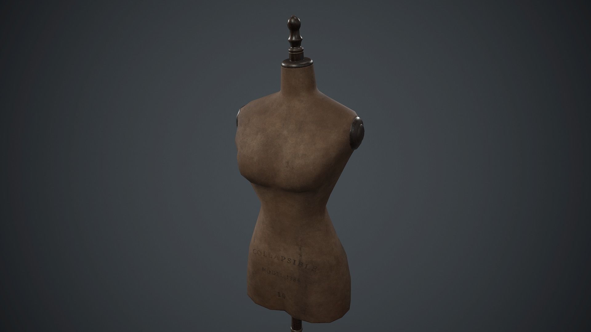 Old Mannequin PBR Game Ready Low-poly 3D model_5