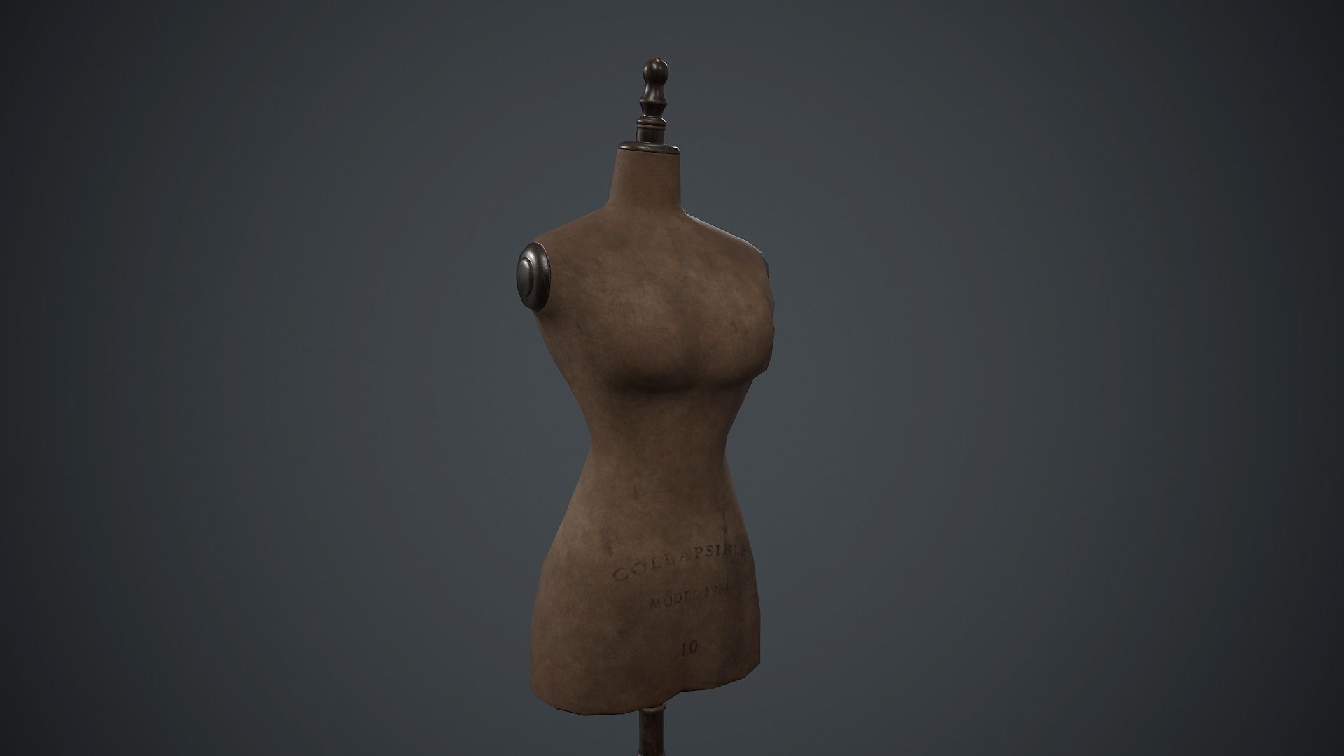 Old Mannequin PBR Game Ready Low-poly 3D model_4