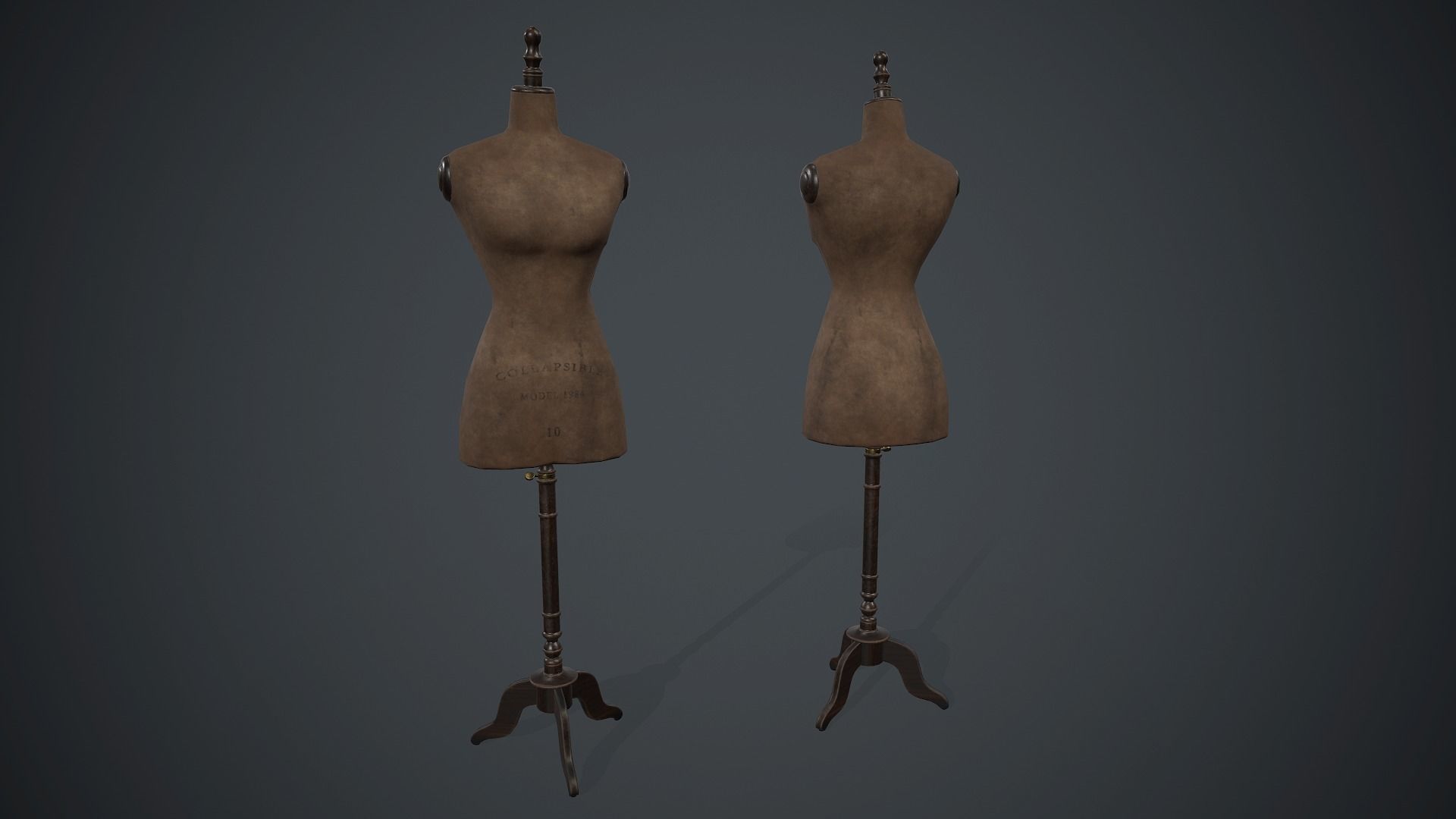 Old Mannequin PBR Game Ready Low-poly 3D model_1