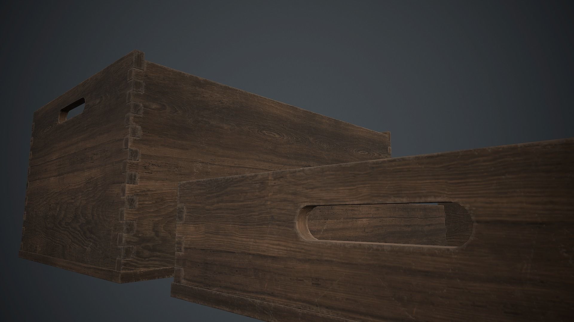 Wooden Crate 1 PBR Game Ready Low-poly 3D model_8