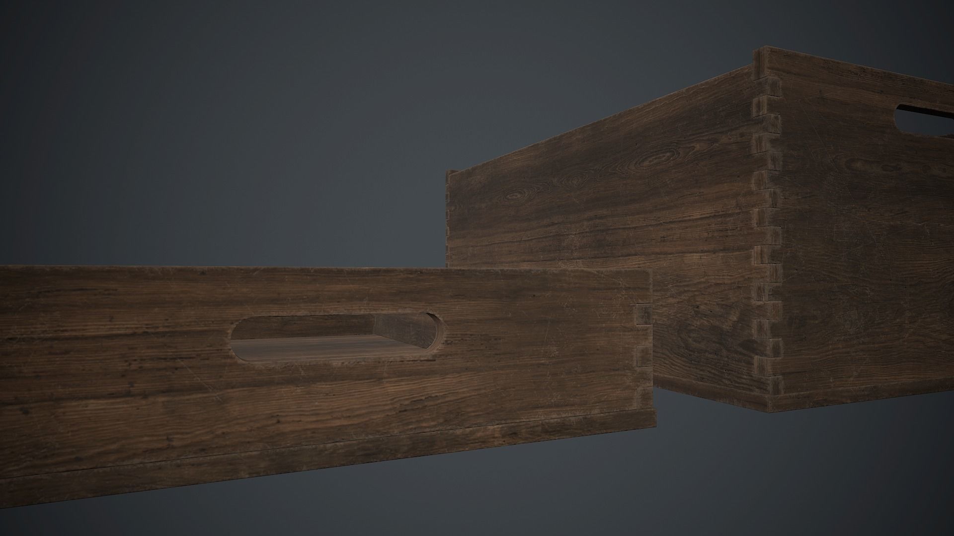 Wooden Crate 1 PBR Game Ready Low-poly 3D model_11