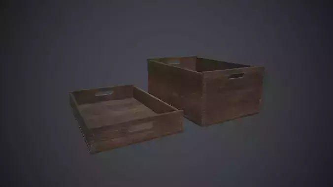 Wooden Crate 1 PBR Game Ready Low-poly 3D model