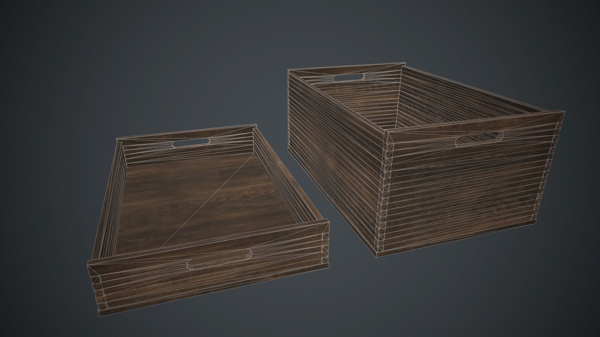Wooden Crate 1 PBR Game Ready Low-poly 3D model_13
