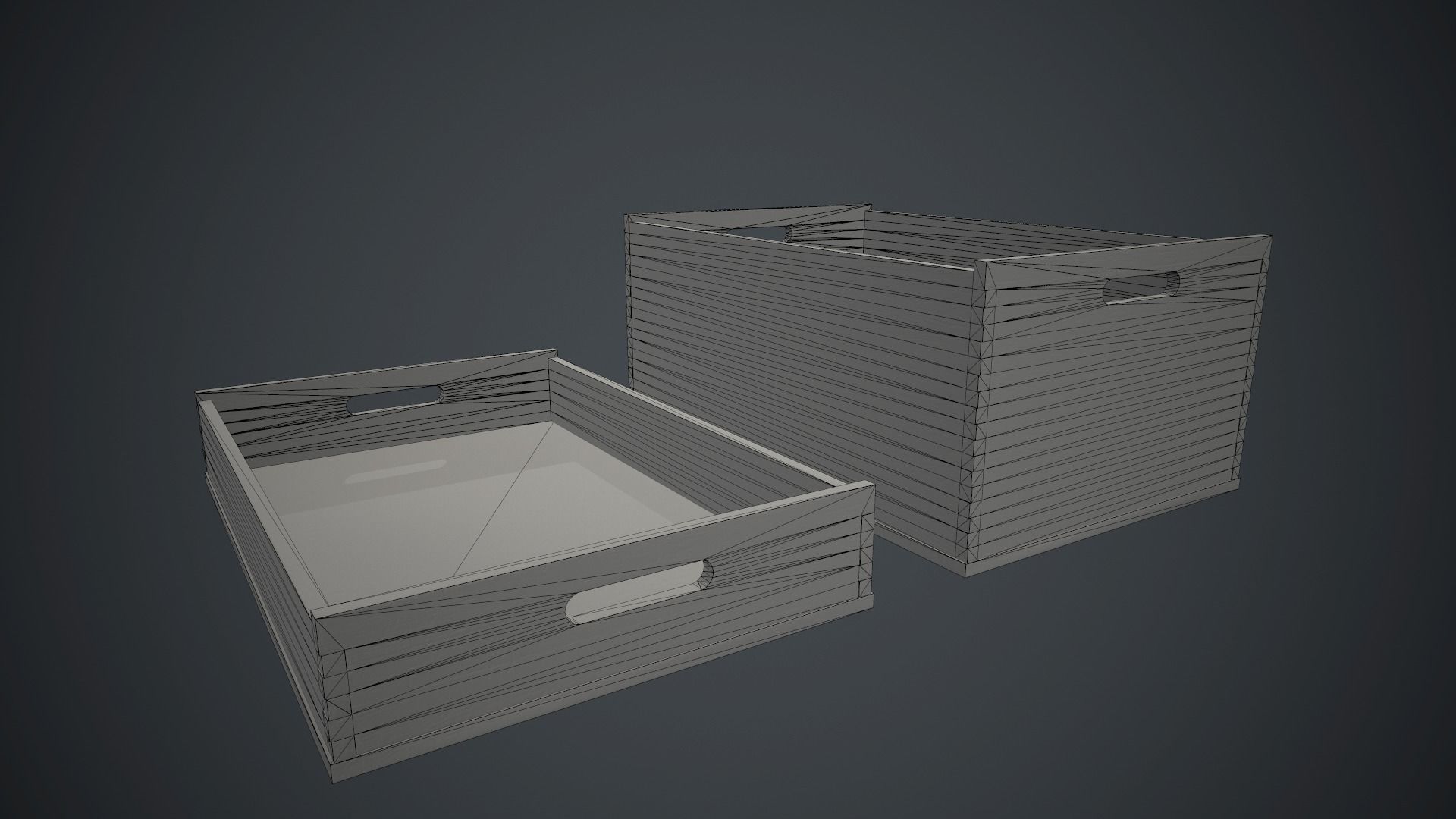 Wooden Crate 1 PBR Game Ready Low-poly 3D model_14