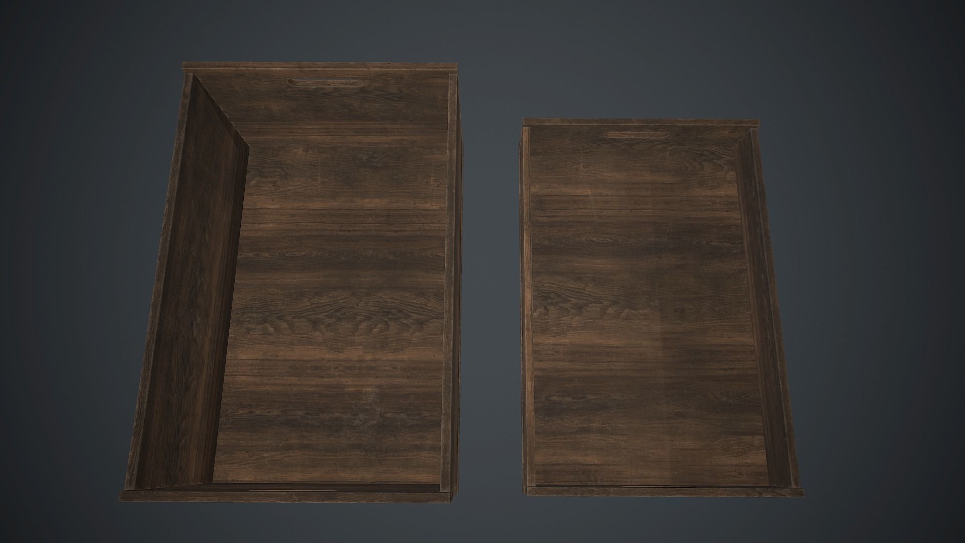 Wooden Crate 1 PBR Game Ready Low-poly 3D model_6