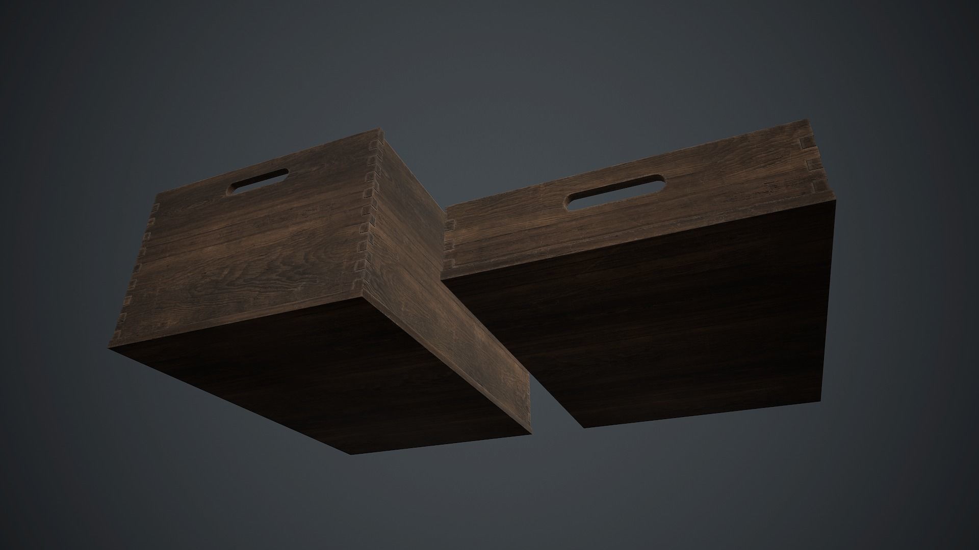 Wooden Crate 1 PBR Game Ready Low-poly 3D model_7