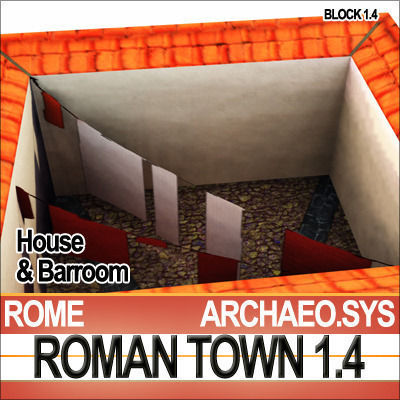 Roman Town House And Barroom Block 1 4 Low Poly 3D model_5