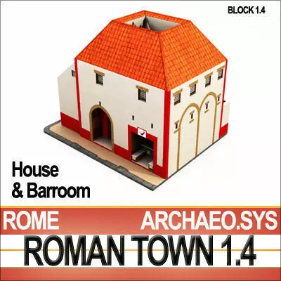 Roman Town House And Barroom Block 1 4 Low Poly 3D model_0