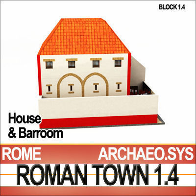 Roman Town House And Barroom Block 1 4 Low Poly 3D model_6