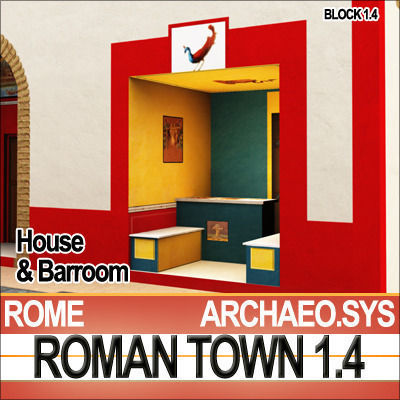Roman Town House And Barroom Block 1 4 Low Poly 3D model_7
