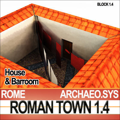 Roman Town House And Barroom Block 1 4 Low Poly 3D model_4
