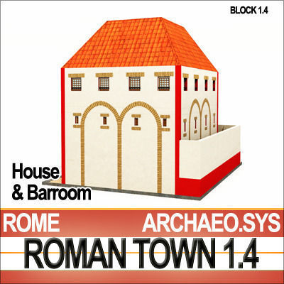 Roman Town House And Barroom Block 1 4 Low Poly 3D model_9