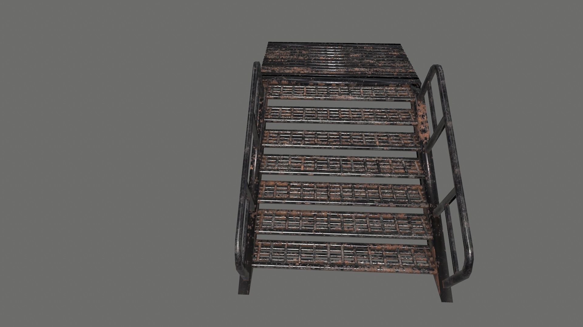 stairs metal Low-poly 3D model_17