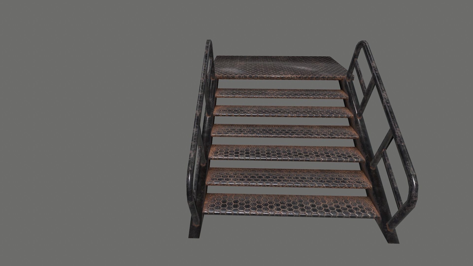stairs metal Low-poly 3D model_14