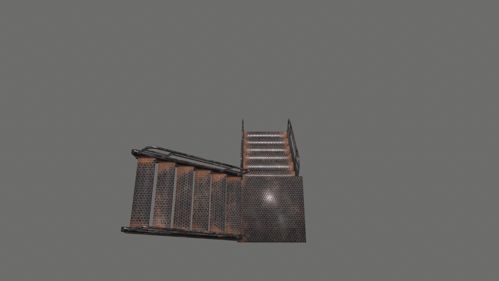 stairs metal Low-poly 3D model_26