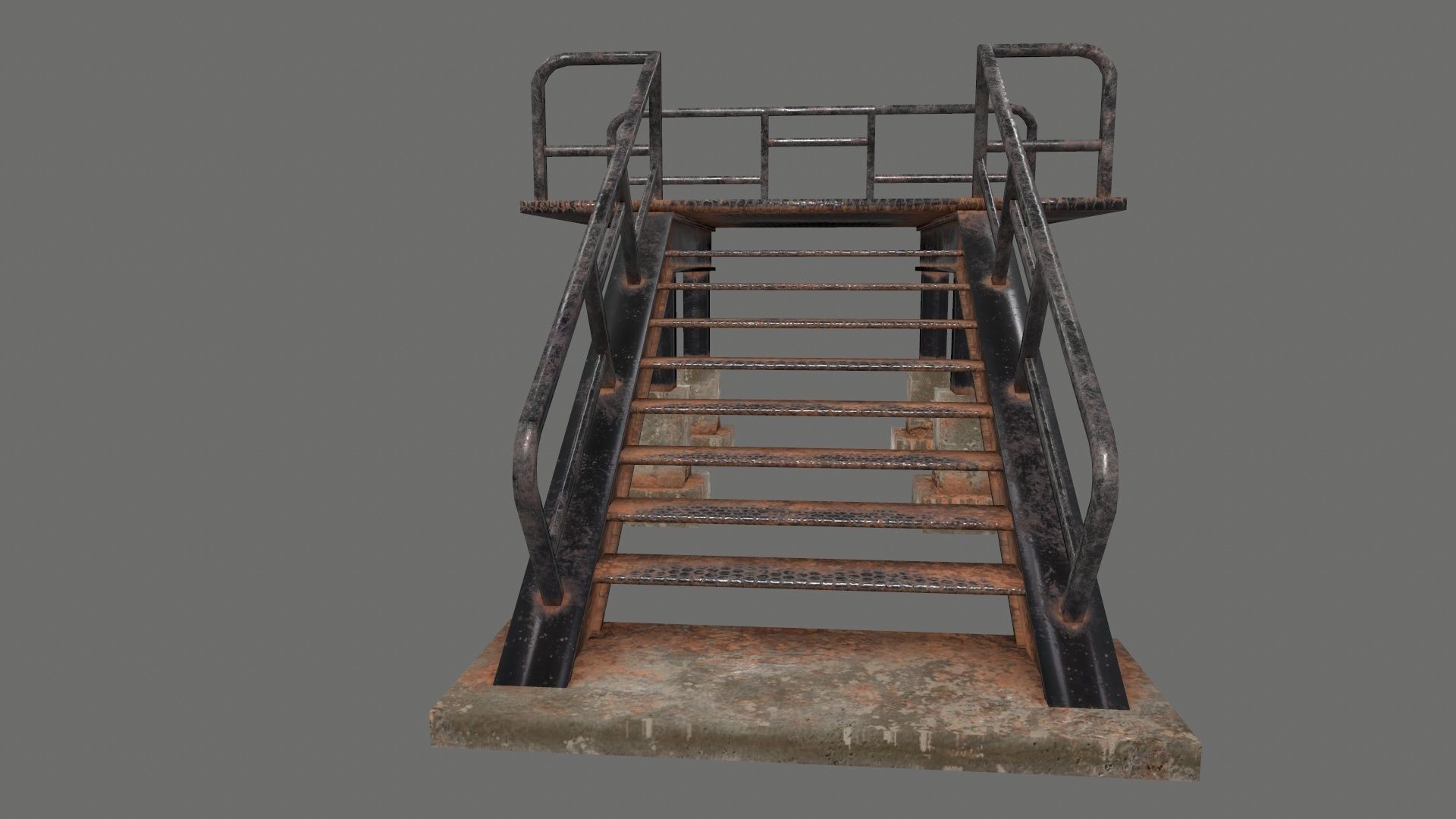 stairs metal Low-poly 3D model_22